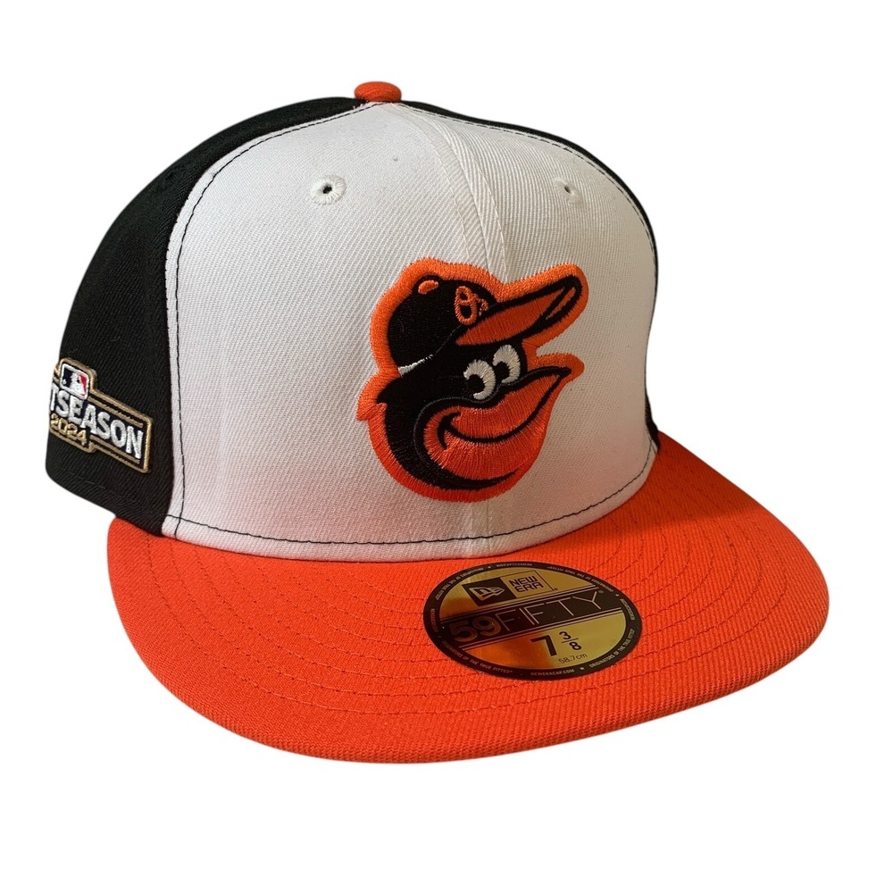 New Era Baltimore Orioles 59FIFTY 2024 Postseason Black Fitted Hat Size 7 3/8